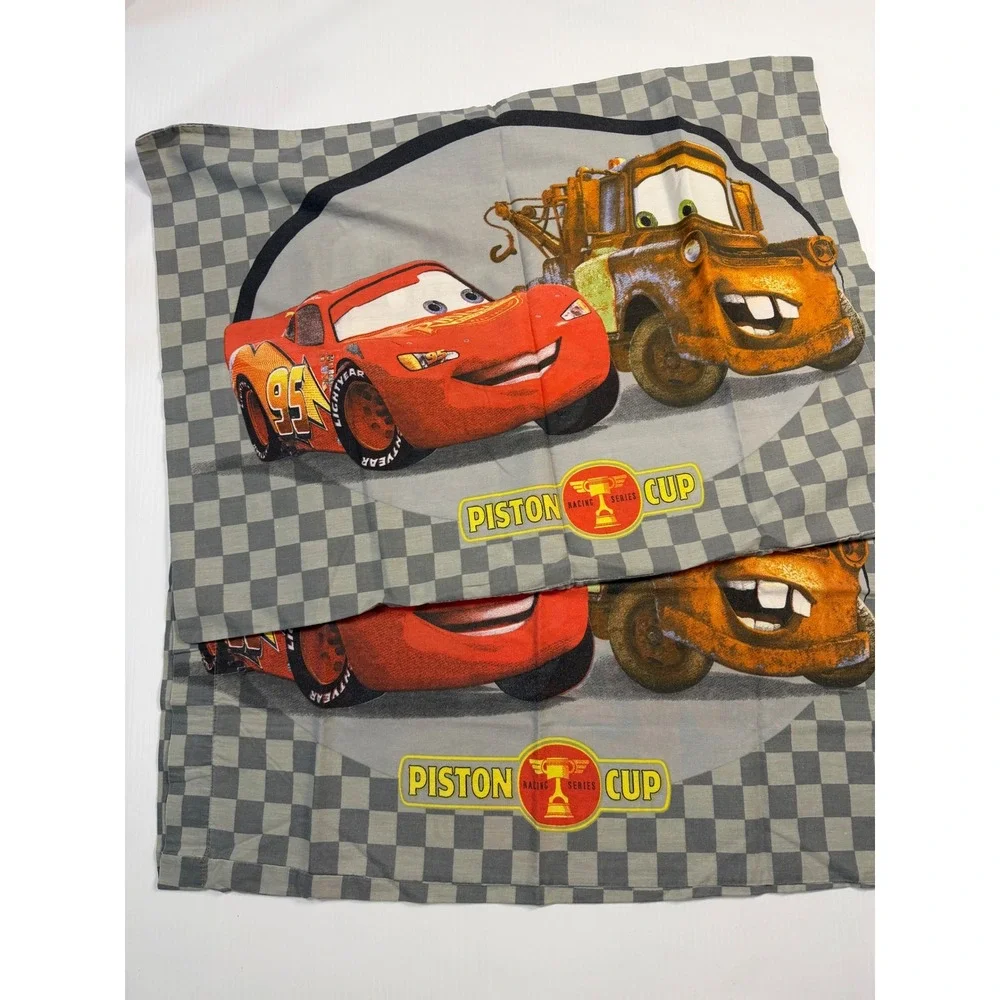 Disney‎ Pixar Cars Sheet Set Grey Lightning McQueen Mater Piston Cup Twin 4pc